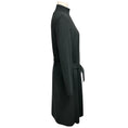 Load image into Gallery viewer, Akris Olive Green Zip Front Wool and Silk Knit Mid Length Coat with Belt
