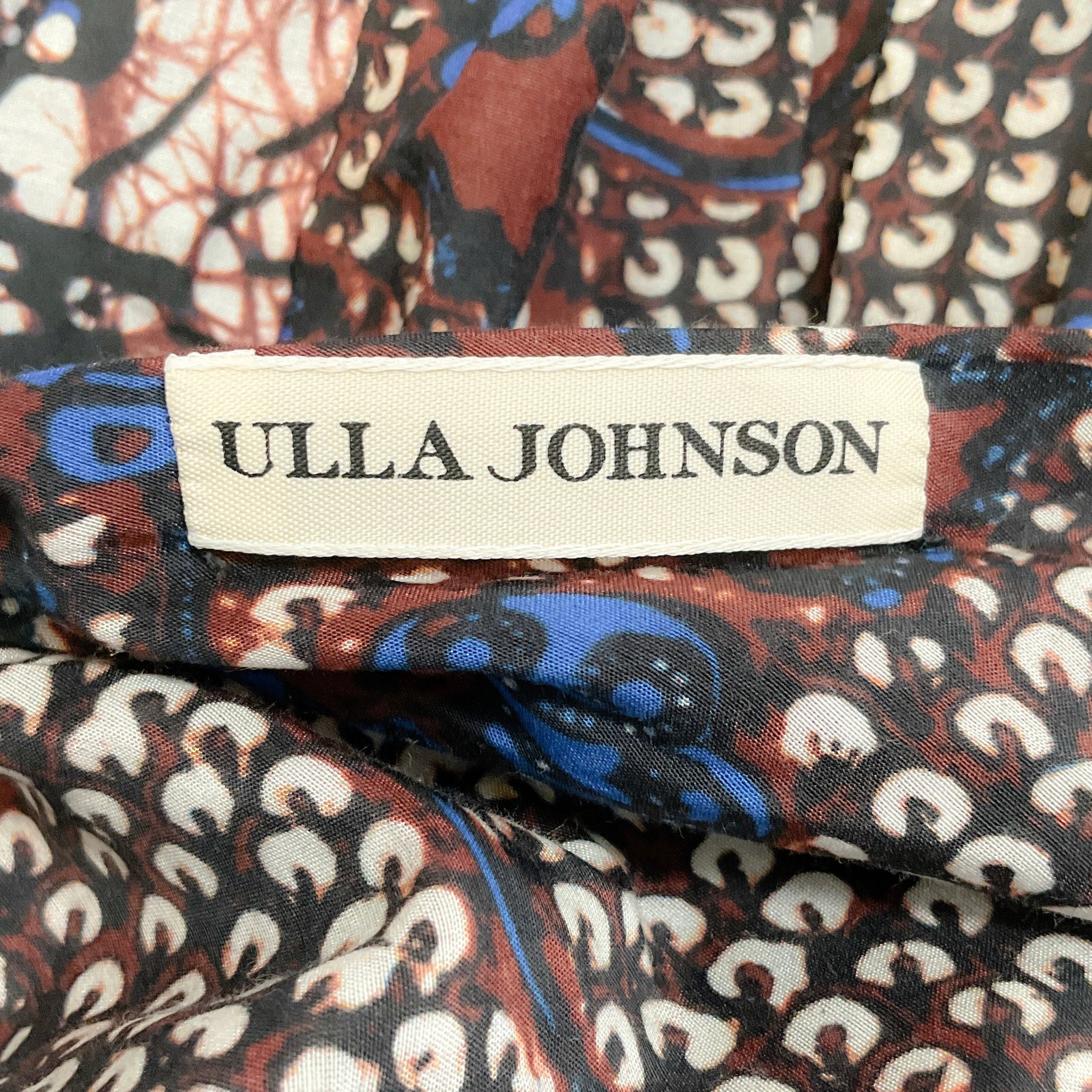 Ulla Johnson Blue Multi Ruffle Dress with Back Cut Out