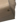 Load image into Gallery viewer, Roger Vivier Taupe Buckle Detail Pebbled Leather Double Top Handle Tote Handbag
