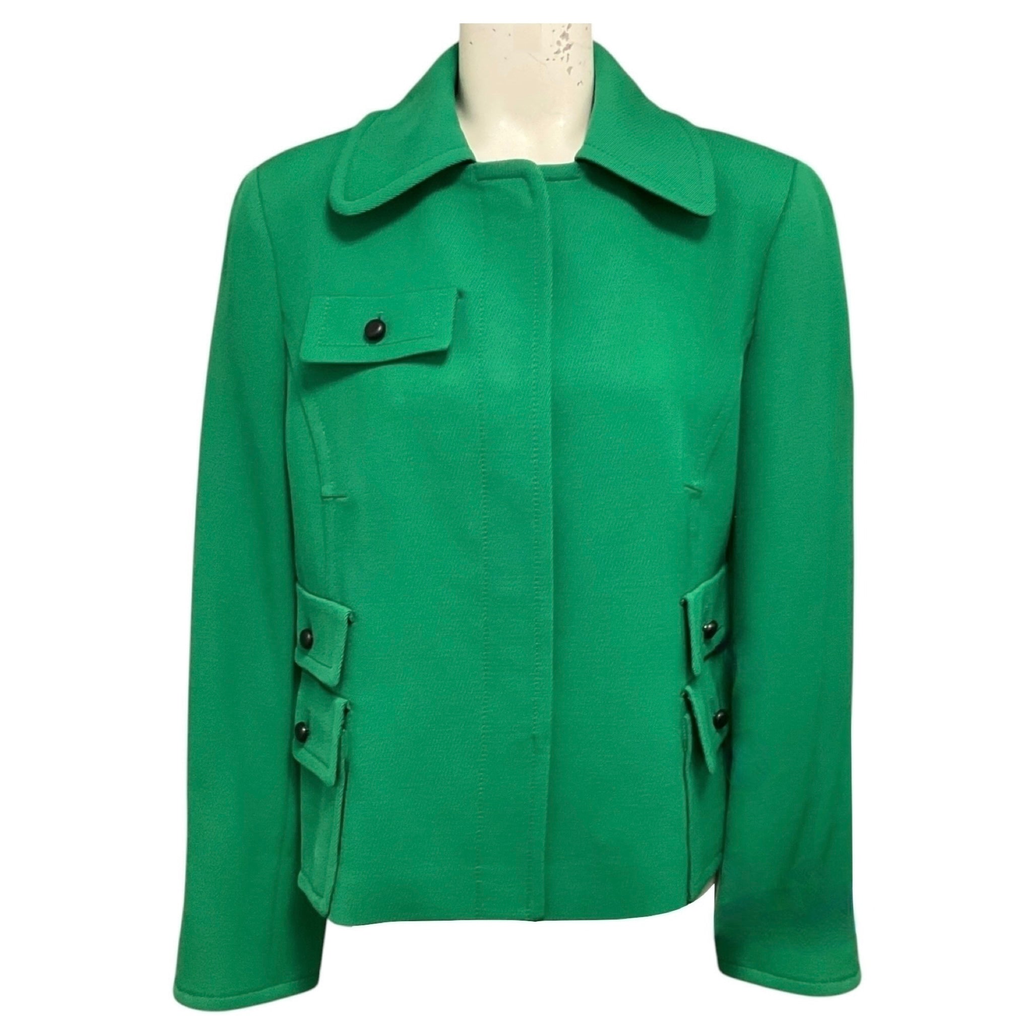 Akris Punto Kelly Green Knit Blazer Jacket