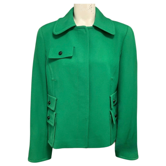 Akris Punto Kelly Green Knit Blazer Jacket