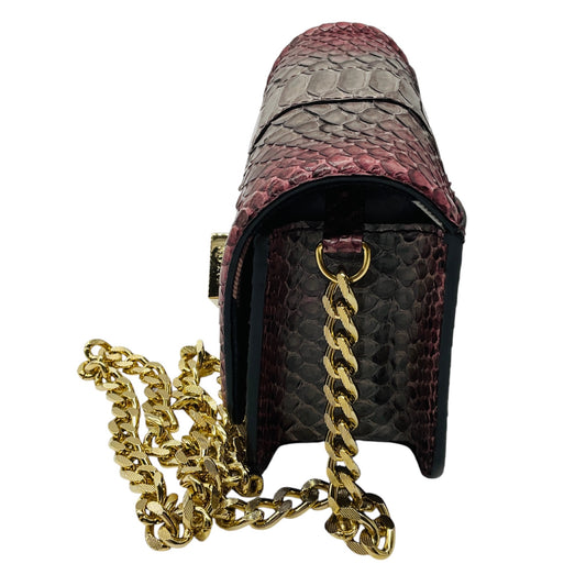 Kiton Purple Ombre Effect Python Skin Leather Crossbody Evening Bag