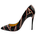 Load image into Gallery viewer, Christian Louboutin Black / Red Patent Leather Ribbon Pigalle Follies 100 Pumps
