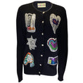 Load image into Gallery viewer, Libertine Black Multi Embellished Cashmere Knit Cardigan Sweater
