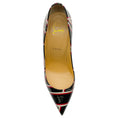 Load image into Gallery viewer, Christian Louboutin Black / Red Patent Leather Ribbon Pigalle Follies 100 Pumps
