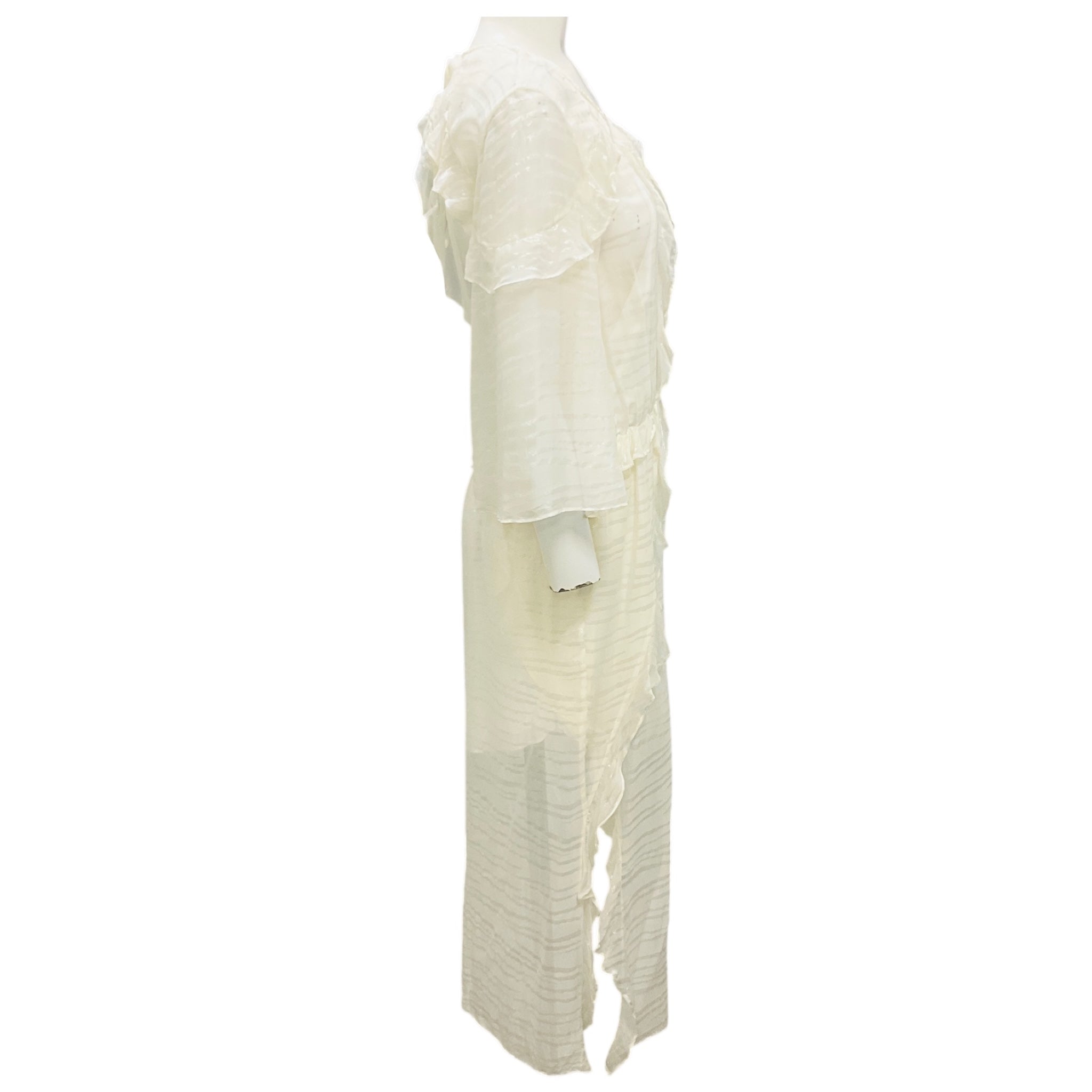 Iro Ivory Eolla Open Back Ruffled Jacquard Midi Dress