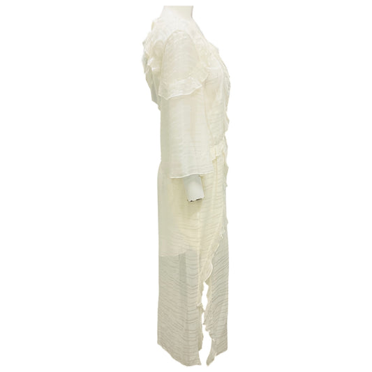 Iro Ivory Eolla Open Back Ruffled Jacquard Midi Dress