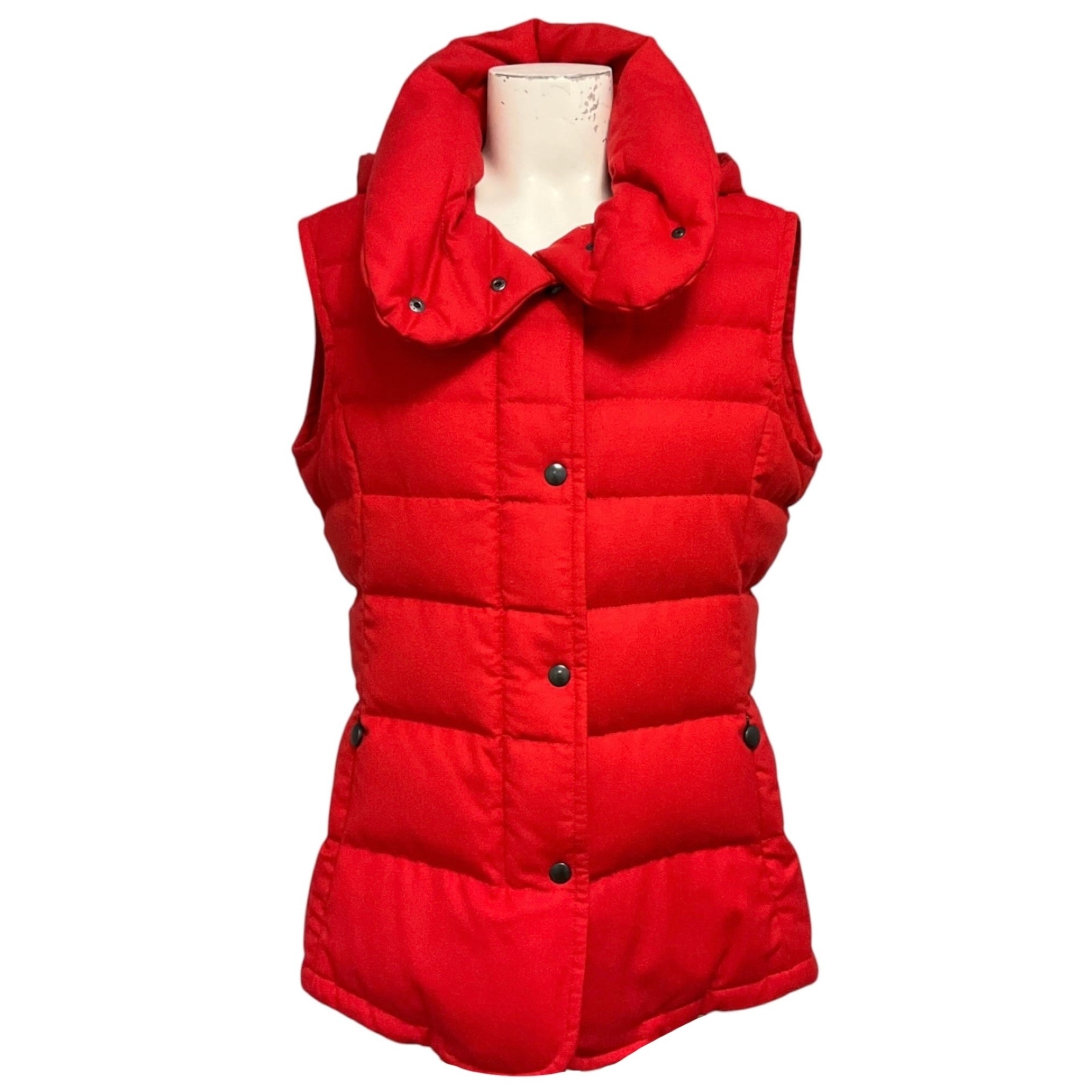 Akris Punto Red Quilted Wool Down Puffer Vest