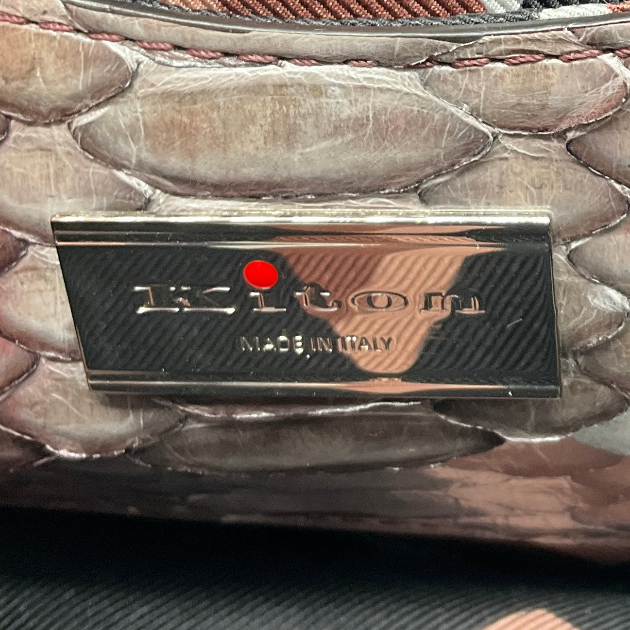 Kiton Purple Ombre Effect Python Skin Leather Crossbody Evening Bag