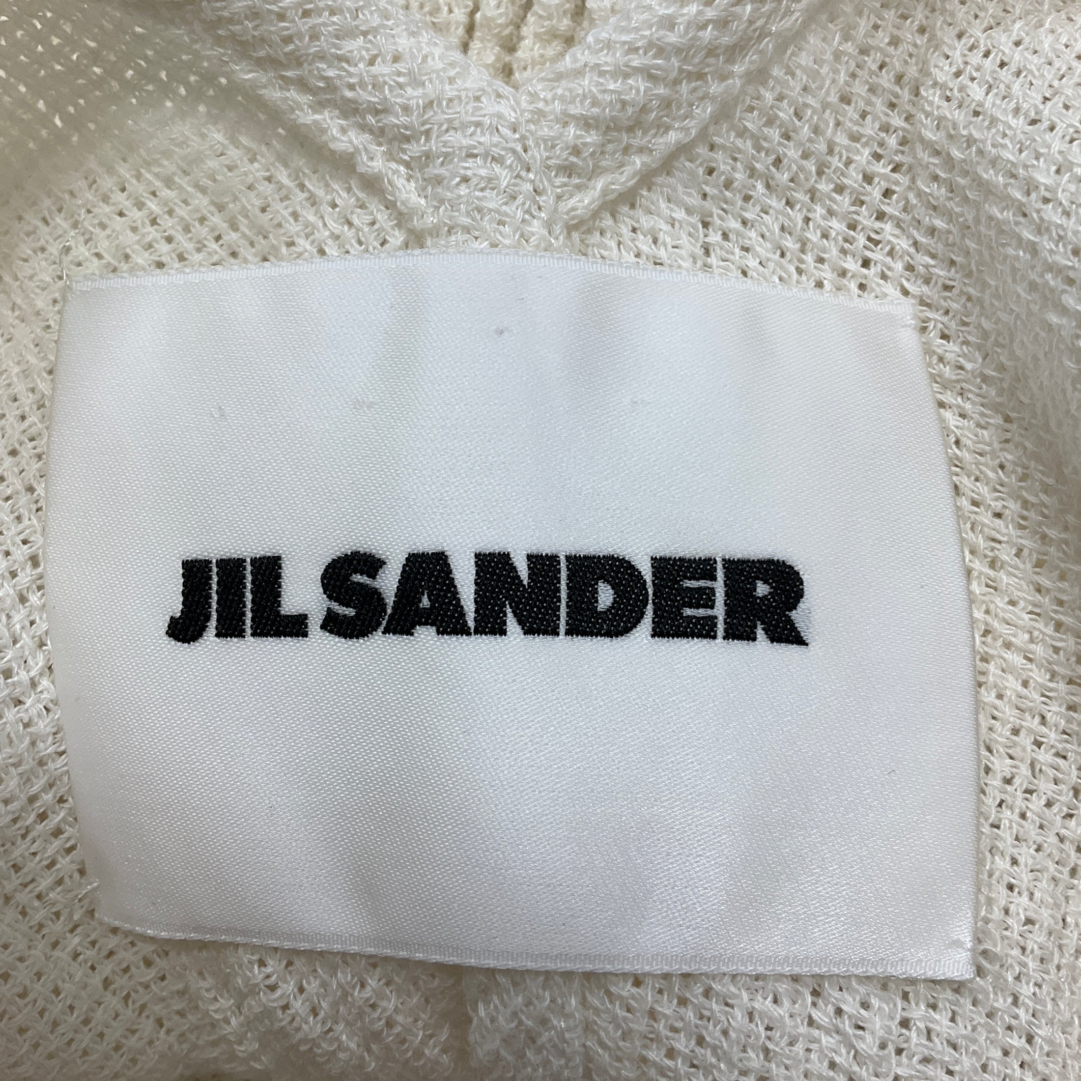 Jil Sander Ivory Zip Front Sleeveless Linen Midi Dress