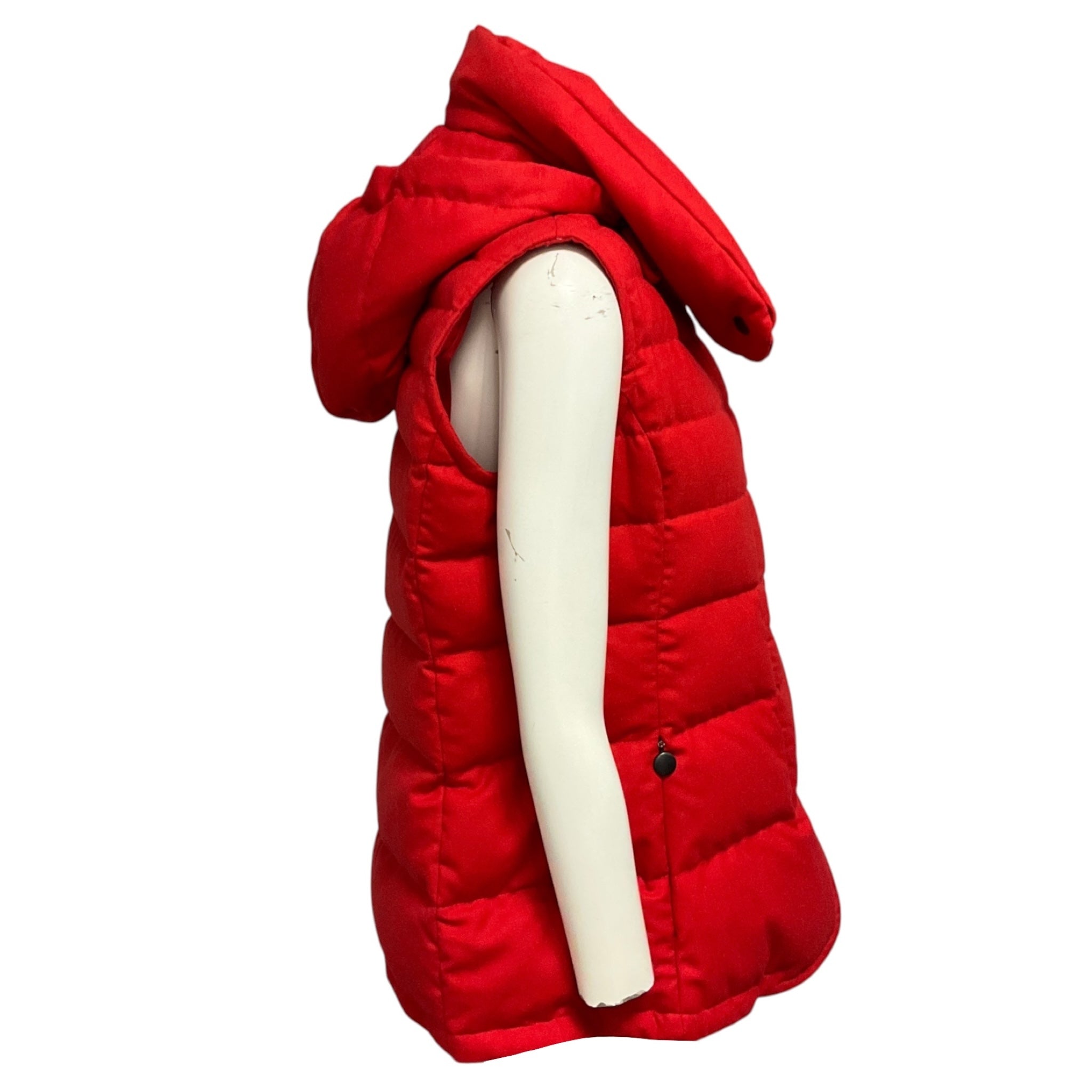 Akris Punto Red Quilted Wool Down Puffer Vest