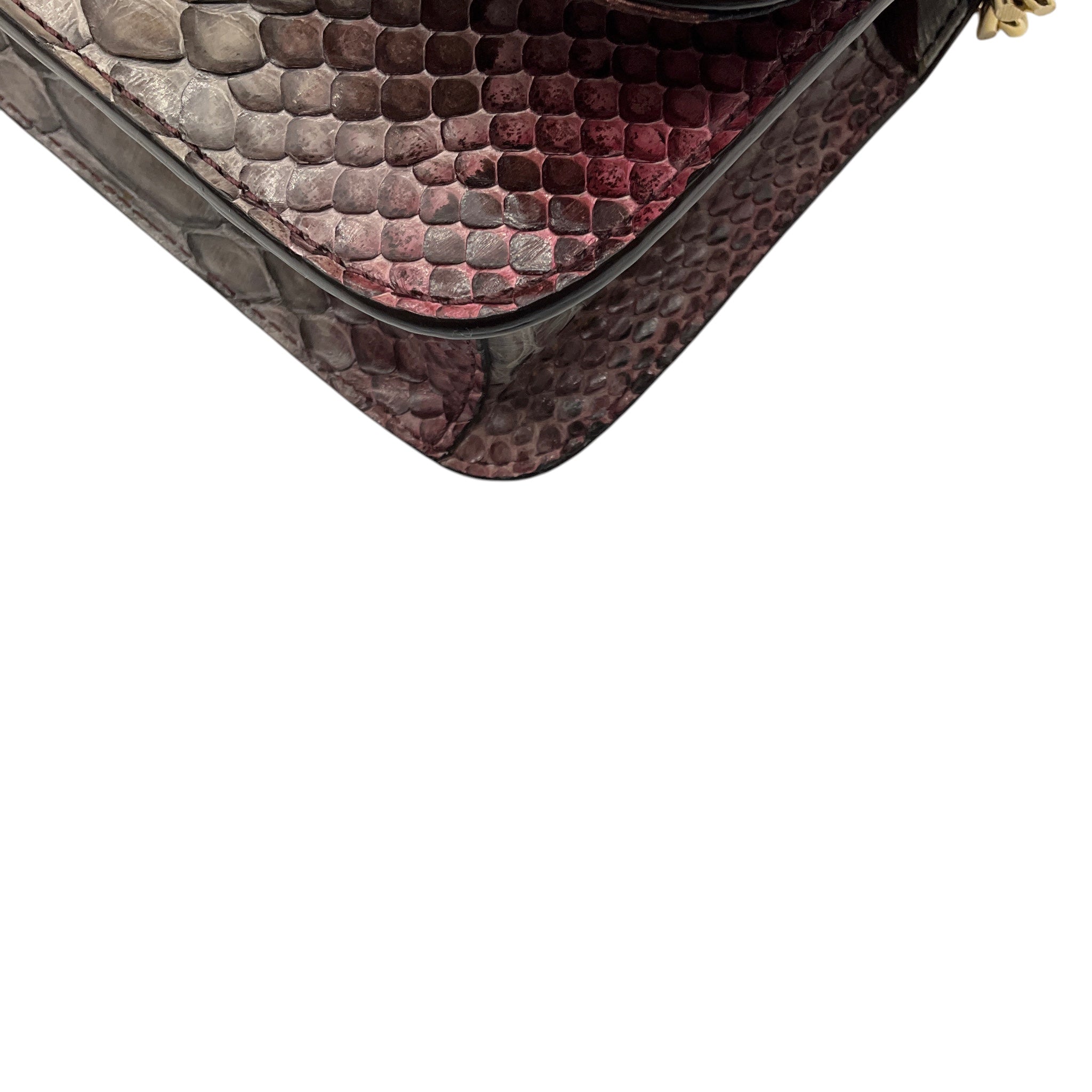 Kiton Purple Ombre Effect Python Skin Leather Crossbody Evening Bag