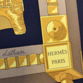 Load image into Gallery viewer, Hermes Black / Gold Cuillers d'Afrique Square Silk Twill Scarf
