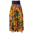 Load image into Gallery viewer, Sara Roka Purple / Yellow Multi Floral Print Isha Midi Skirt

