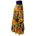 Load image into Gallery viewer, Sara Roka Purple / Yellow Multi Floral Print Isha Midi Skirt
