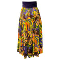 Load image into Gallery viewer, Sara Roka Purple / Yellow Multi Floral Print Isha Midi Skirt
