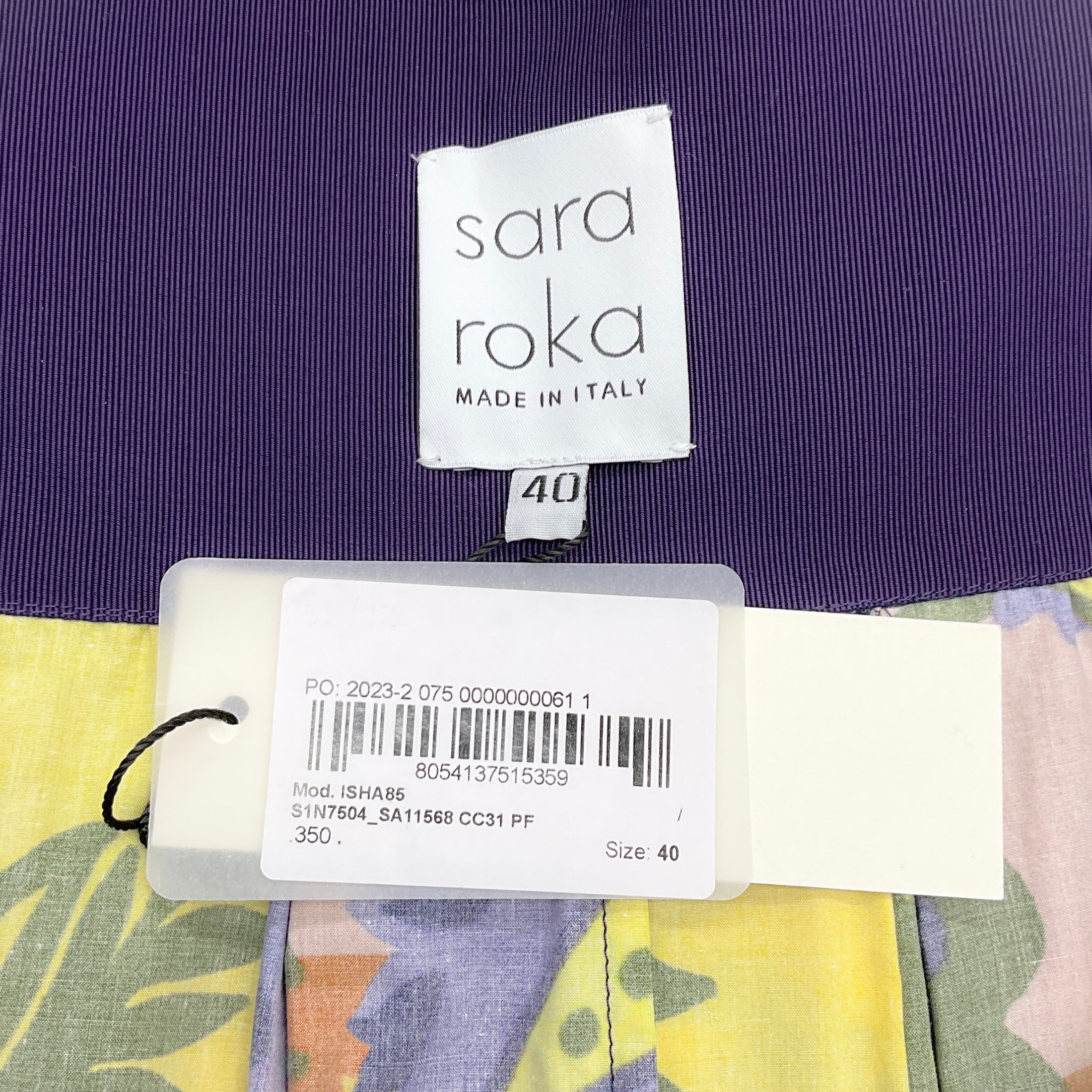 Sara Roka Purple / Yellow Multi Floral Print Isha Midi Skirt