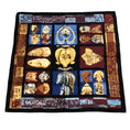 Load image into Gallery viewer, Hermes Black Multi Persona Square Silk Twill Scarf
