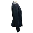 Load image into Gallery viewer, Shari's Place Navy Stretch Leather Peplum Jacket
