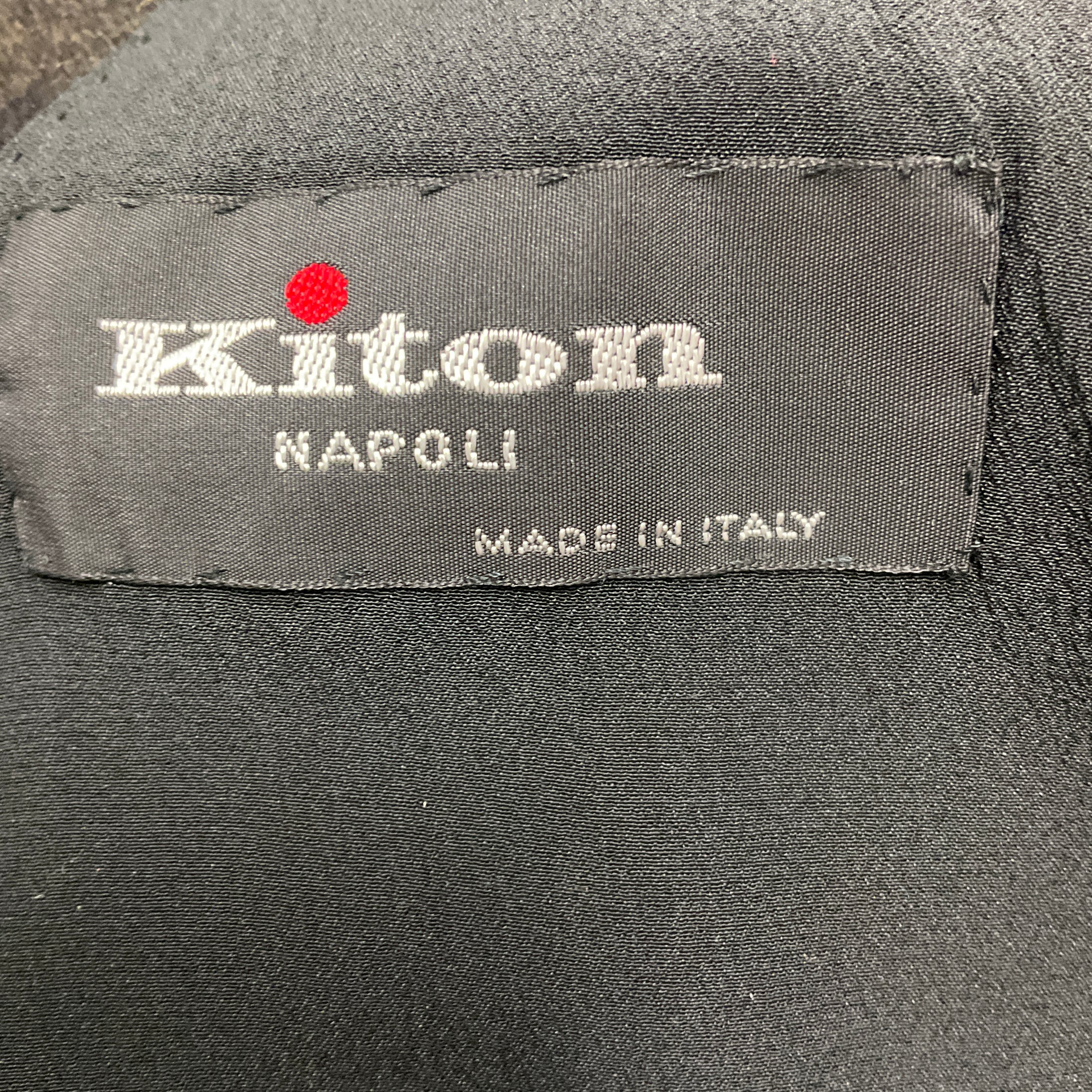 Kiton Green / Black Plaid Silk Lined Cashmere Blazer