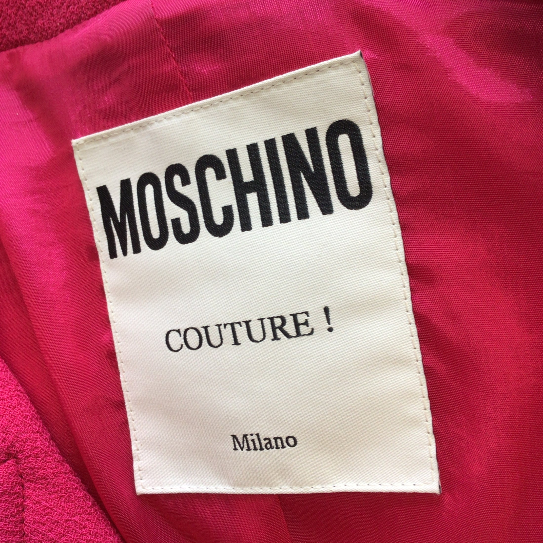 Moschino Couture Hot Pink 2018 Wool Moto Jacket Dress