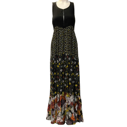 Proenza Schouler Black Multi Floral Sleeveless Maxi Dress
