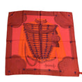 Load image into Gallery viewer, Hermes Red / Orange Brandebourgs Square Silk Twill Scarf
