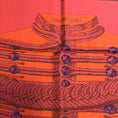 Load image into Gallery viewer, Hermes Red / Orange Brandebourgs Square Silk Twill Scarf
