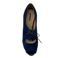 Load image into Gallery viewer, Giorgio Armani Blue / Black Suede and Leather Open Toe Heels
