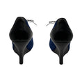 Load image into Gallery viewer, Giorgio Armani Blue / Black Suede and Leather Open Toe Heels
