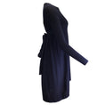 Load image into Gallery viewer, Manrico Cashmere Navy Blue Long Sleeved Cashmere Knit Midi Dress

