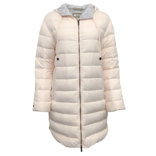 Peserico Soft Pink 3/4 Length Puffer with Monili Detail
