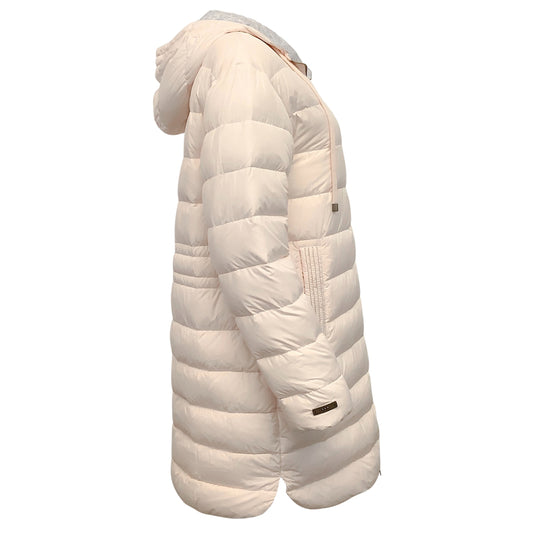 Peserico Soft Pink 3/4 Length Puffer with Monili Detail