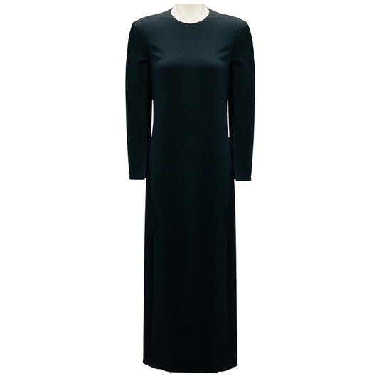 Calvin Klein Collection Black Long Sleeved Crepe Maxi Evening Dress