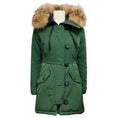 Load image into Gallery viewer, Moncler Olive Green Aredhel Down Puffer Parka Coat with Fox Fur Trim
