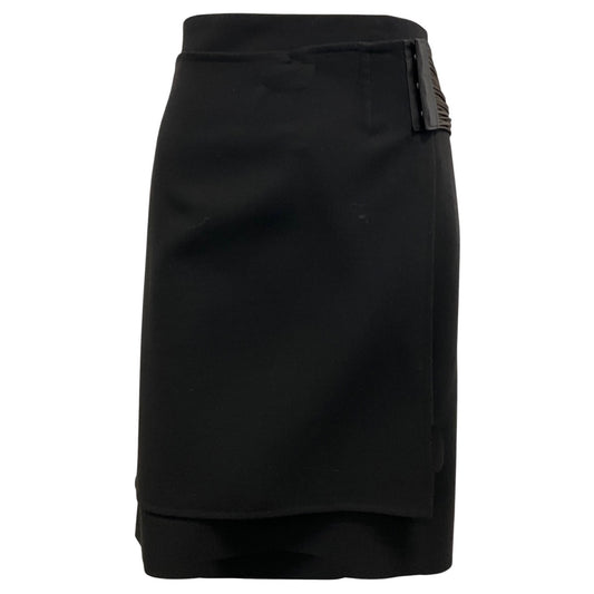 Akris Dark Brown Layered Wool Skirt