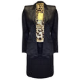 Load image into Gallery viewer, Roberto Cavalli Black / Tan Leopard Print Lined Satin Jacket and Skirt Set
