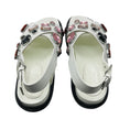 Load image into Gallery viewer, Marni White Multi Crystal Embellished Grained Leather Cross Strap Slingback Sandals
