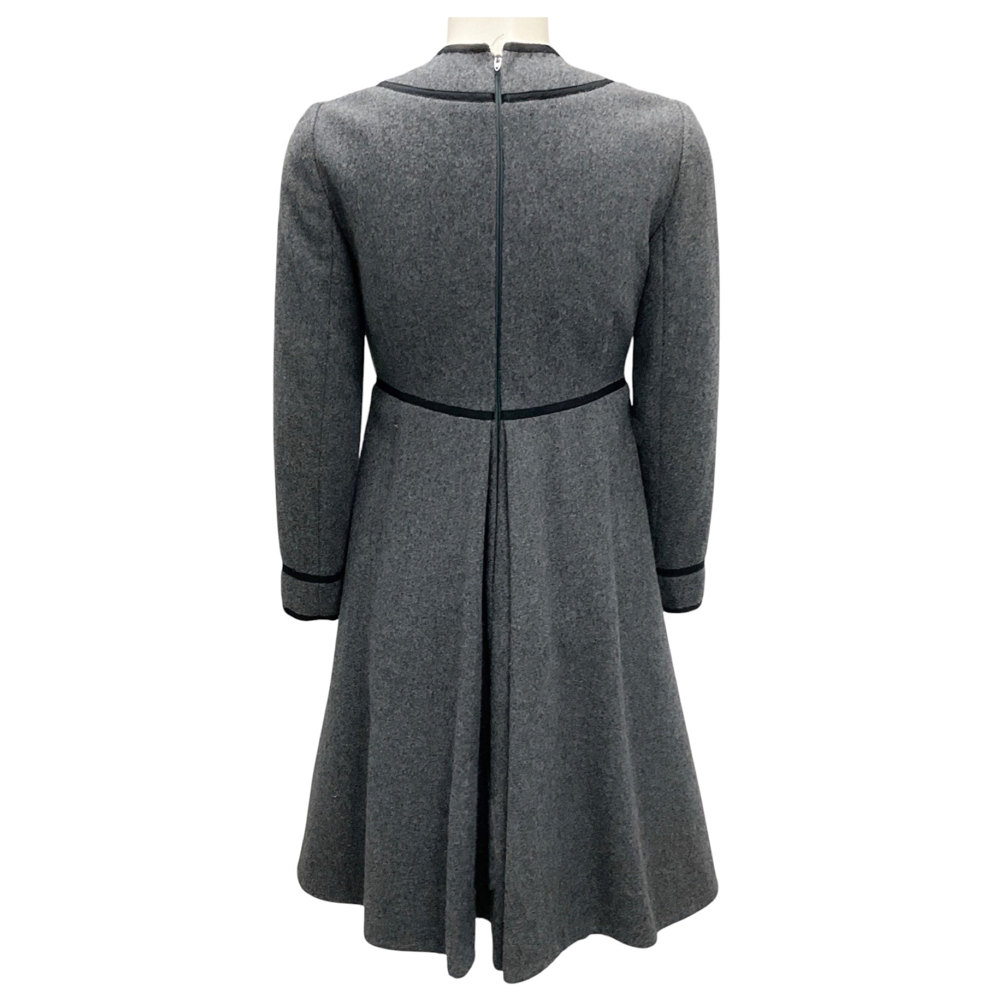 Geoffrey Beene Vintage Grey Flared Wool Dress