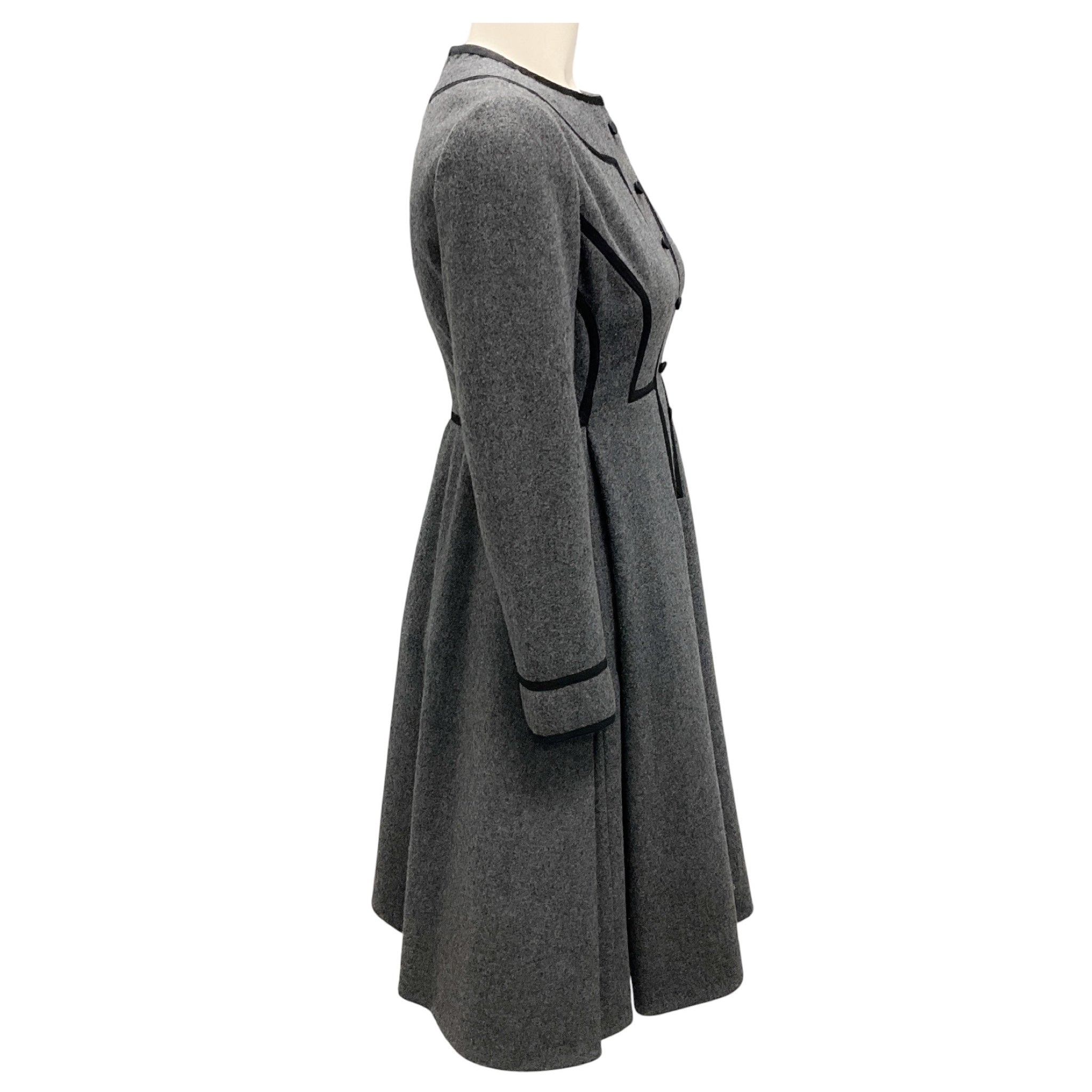 Geoffrey Beene Vintage Grey Flared Wool Dress