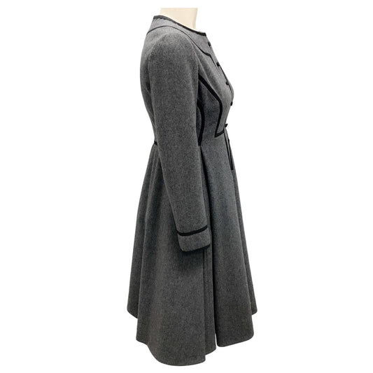 Geoffrey Beene Vintage Grey Flared Wool Dress
