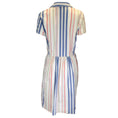 Load image into Gallery viewer, Oscar de la Renta Blue / White / Red Striped Short Sleeved Button-down Cotton Shirt Dress

