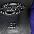 Load image into Gallery viewer, Tod's Purple / Gold Buckle Suede Loafers Flats
