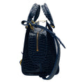 Load image into Gallery viewer, Balenciaga Navy Blue Croc Embossed Small Neo Classic City Satchel
