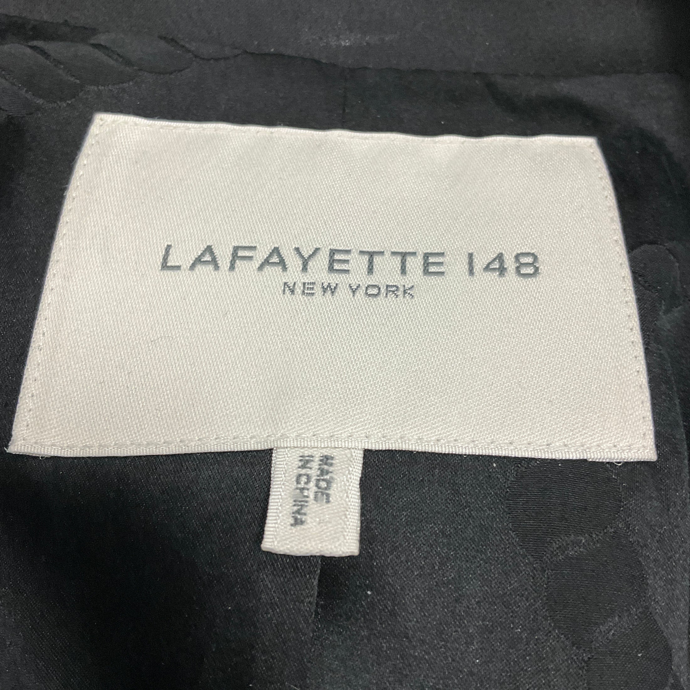 Lafayette 148 New York Black Satin Blazer