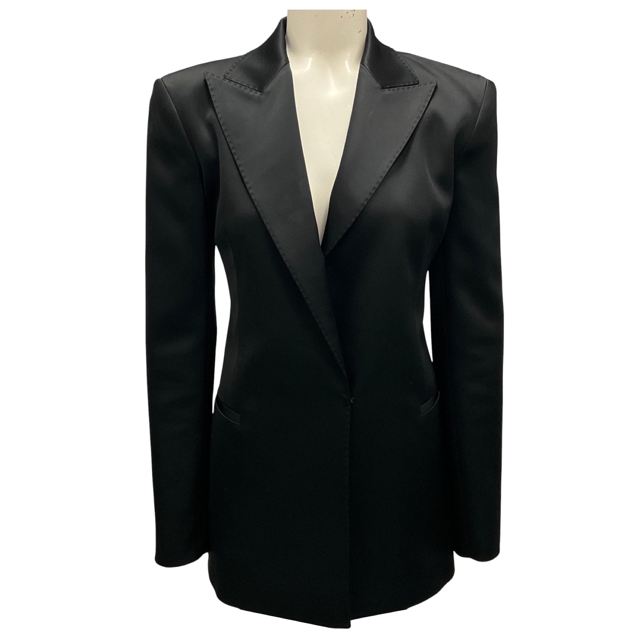 Lafayette 148 New York Black Satin Blazer
