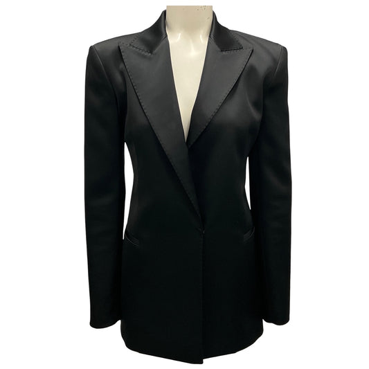 Lafayette 148 New York Black Satin Blazer