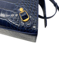 Load image into Gallery viewer, Balenciaga Navy Blue Croc Embossed Small Neo Classic City Satchel
