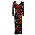 Load image into Gallery viewer, Cara Cara Black Multi Floral Printed Long Sleeved Stretch Jersey Maxi Dress
