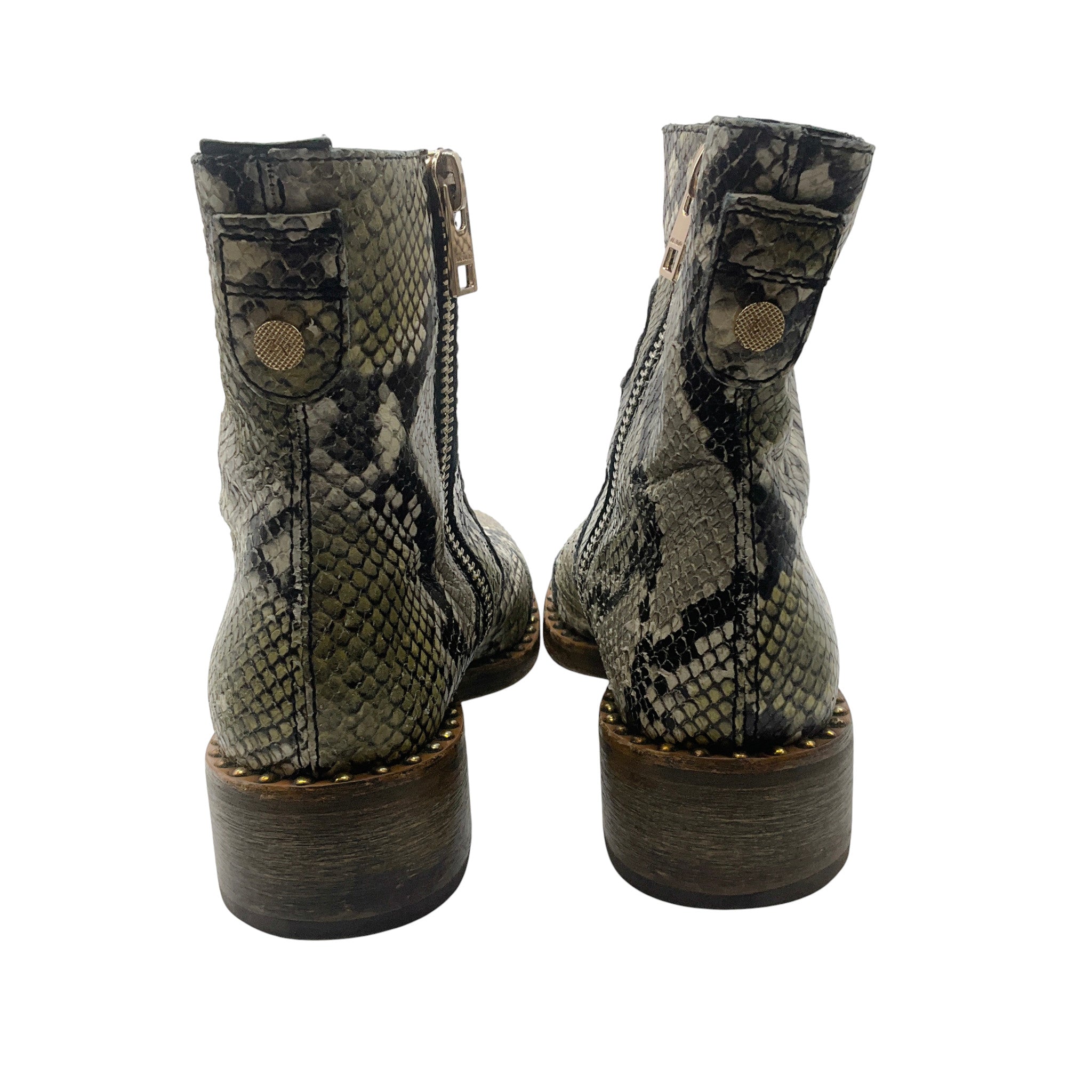 Zadig & Voltaire Beige Empress Wild Snakeskin Embossed Leather Boots